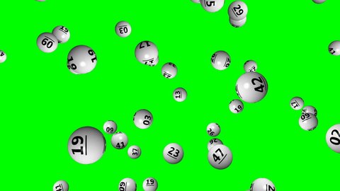 Lottery ball with numbers on green screen - loop, 4K

