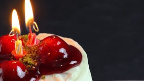 1920x1080 Full Hd. Very Nice Candles And Cake Turning Video.