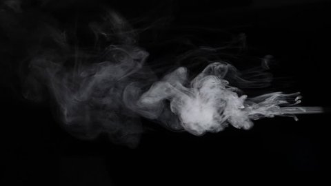 Steam smoke on black background. White S, Stock Video