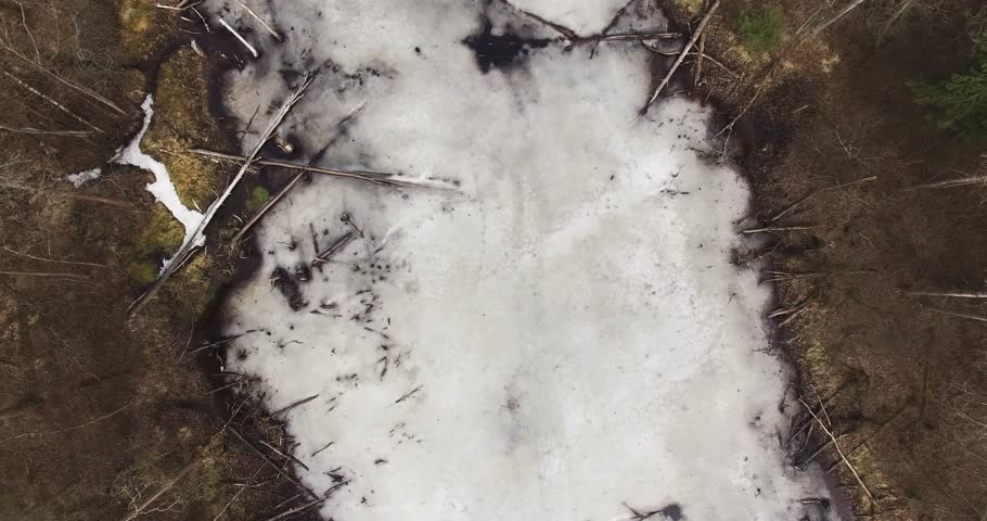 top view of ice river 