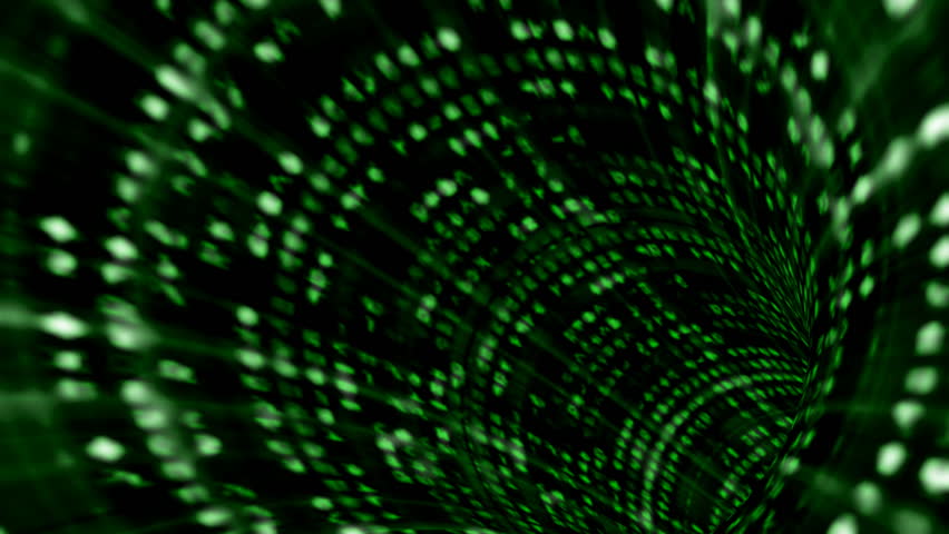 Tunnel Matrix Green Code 3d Stock Footage Video (100% Royalty-free