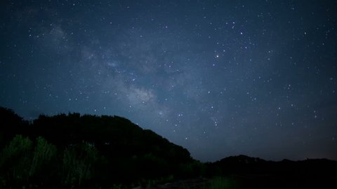 Stars Milky Way Panning Time-Lapse near water Stock Video