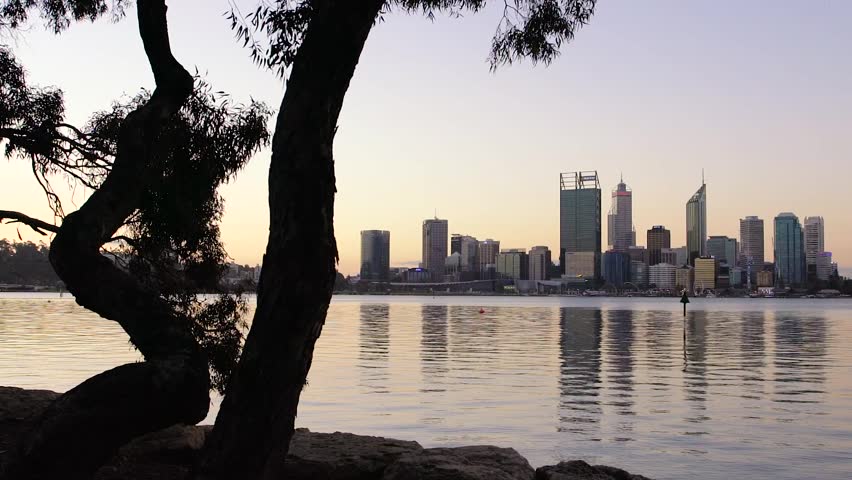 Perth City Sunset from South Perth, Western Australia, Australia.