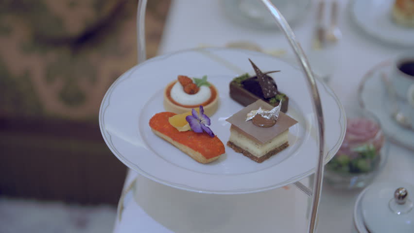High tea desserts close-up Royalty-Free Stock Footage #27036667