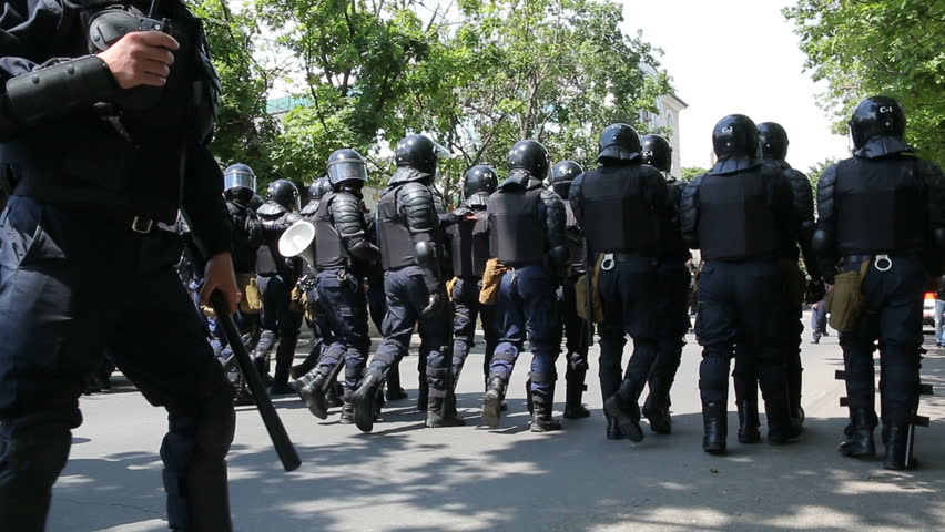 Chisinau, Moldova: the Police March Stock Footage Video (100% Royalty ...