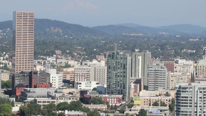 Portland Oregon Northwest Downtown Skyline Cityscape 1920x1080 Panning