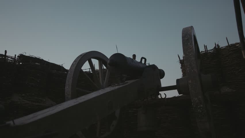 French soldier sets fire to the cannon