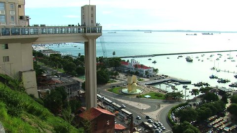 SALVADOR, BRAZIL - April 2008: Lacerda Elevator in the Histiric Centre of Salvador, Bahia, Brazil