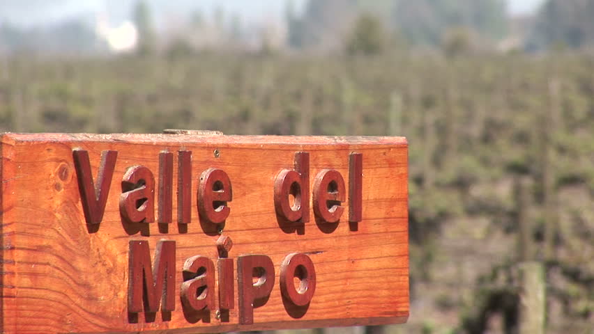 SANTIAGO, CHILE - October 2007: Maipo Valley sign in Chile