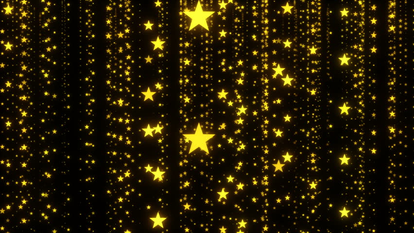 Golden Sparkling Stars Background Stock Footage Video (100% Royalty