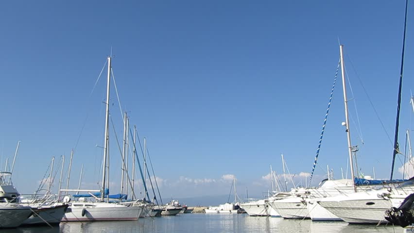 Sailboats at Marina Piccola Pier, Cagliari (Italy) | Shutterstock HD Video #27066727