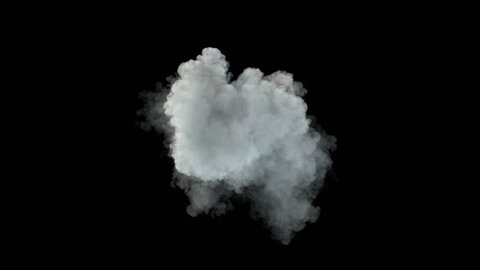 Middle size smoke puff / dust puff (with alpha channel). Separated on pure black background.