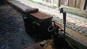 a water faucet in an old village in south east China, video taken in Lichuan Fuzhou Jiangxi Province