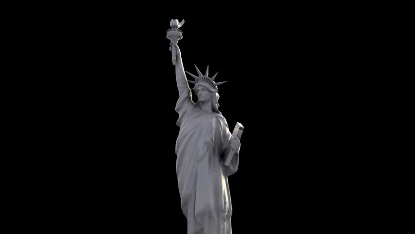 Rotating Statue of Liberty. 1080i HD loop. Alpha channel included.