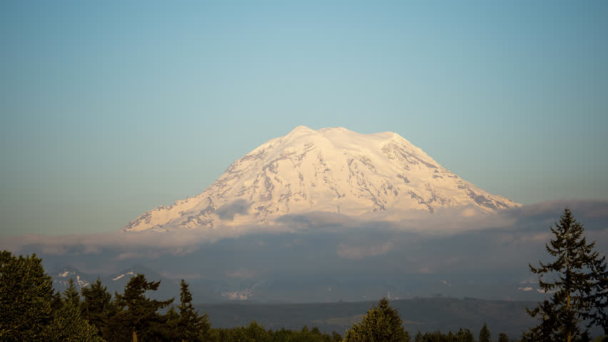 Mount Rainier Sunset Twilight Time Lapse