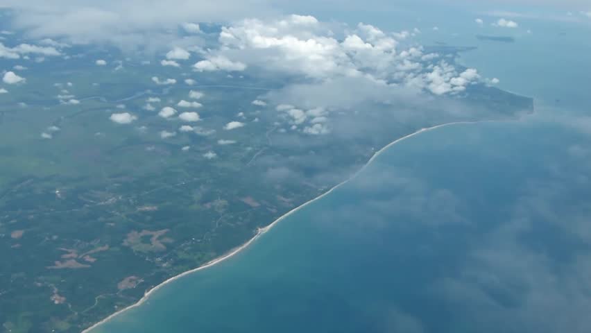 Kuala Lumpur - Malaysia - Sabah: Aerial Should Of Clouds From Aeroplane with Island In Background - Left To Right