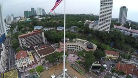 Kuala Lumpur - Malaysia - MERDEKA SQUARE: Malysian Flag Pole - Moving from Down To Upwards