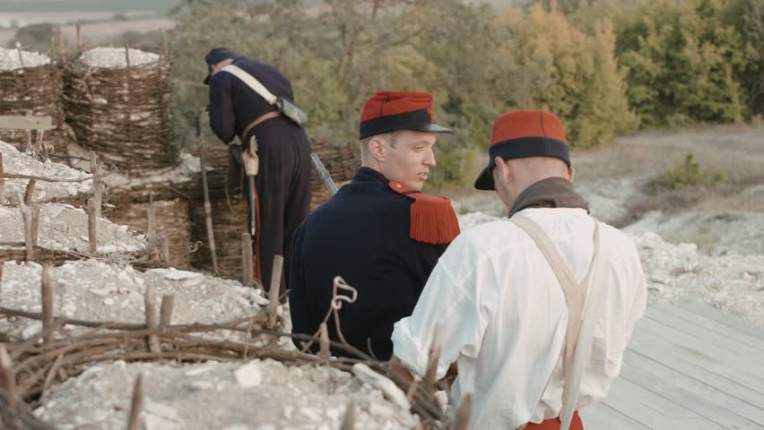 Several French soldiers preparing for military action