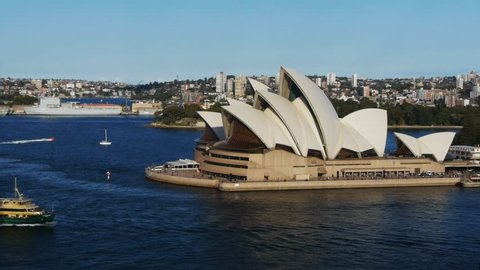 SYDNEY, AUSTRALIA - AUGUST 19: Sydney Opera House as the manly ferry sails past on August 19, 2012 in Sydney, Australia.