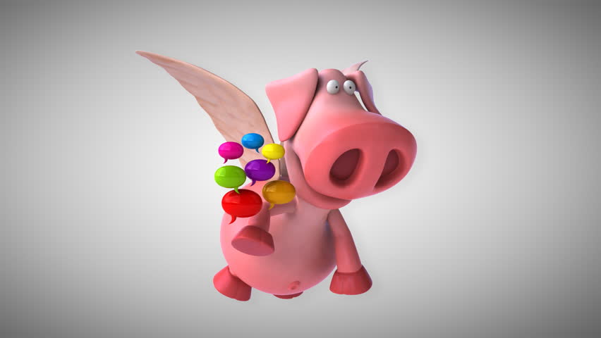 Flying pig - computer animation