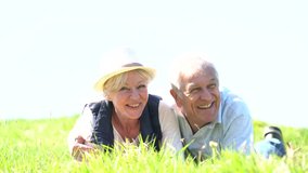 Senior couple relaxing in countryside