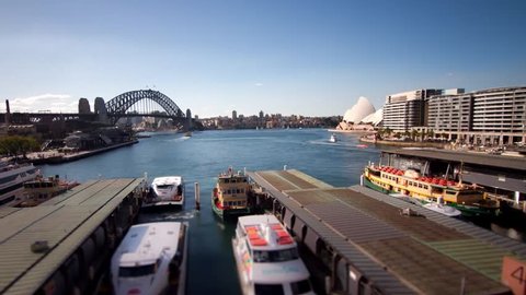 SYDNEY - AUGUST 5: Time lapse - Sydney Harbour is alive with its bustling waterway system as it transports thousands of people and cargo across the city on August 5, 2012 in Sydney, Australia.