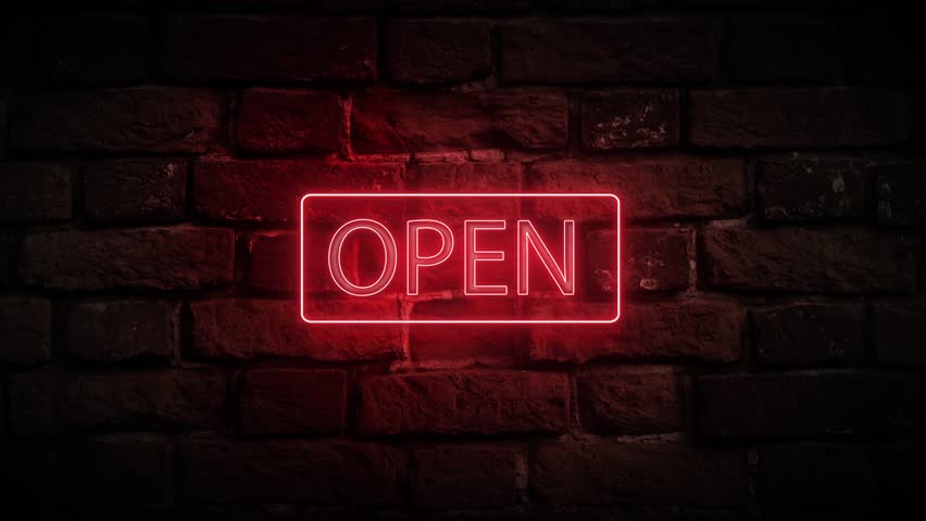 Red Neon Sign Open Stock Footage Video 100 Royalty Free Shutterstock