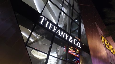 Tiffany and Co Exclusive shops at Crystals - a modern mall at Las Vegas City Center - LAS VEGAS / NEVADA - APRIL 23, 2017