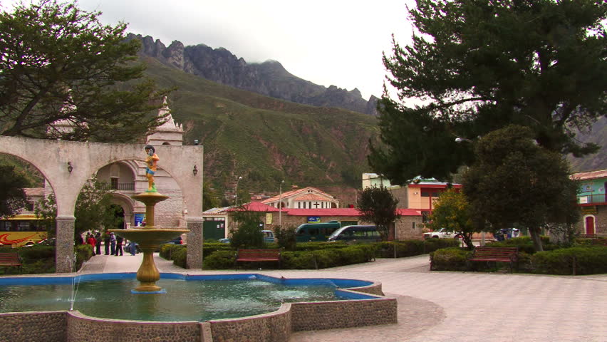 PERU - April 2009: Fountain in the Lhanqui village, Peru