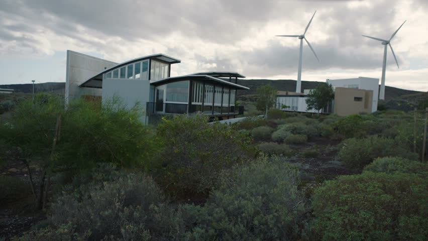 Windmill generate energy and clouds
