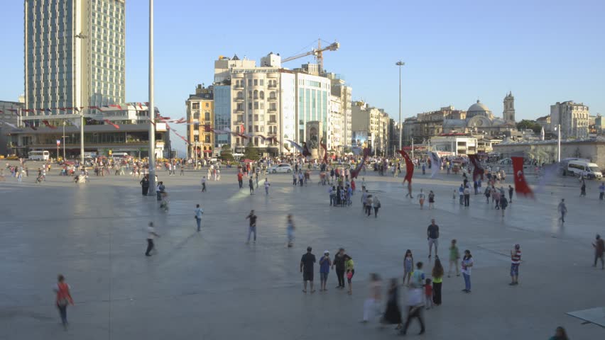 Taksim Square at sunset, Istanbul