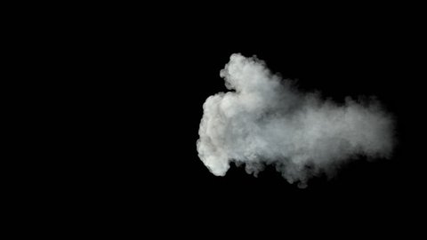 Middle size smoke puff / dust puff (with alpha channel). Separated on pure black background.