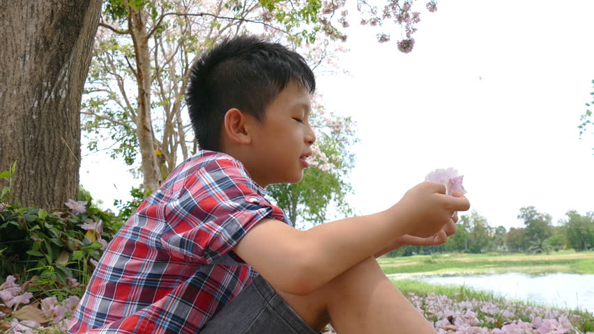 Outdoor asian young cumming