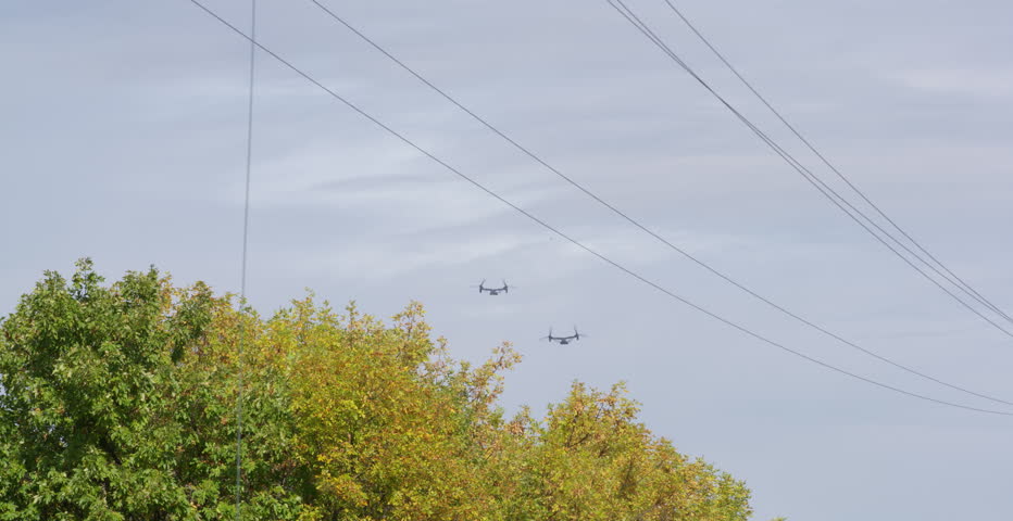 Presidential MV-22 Osprey squadron in flight