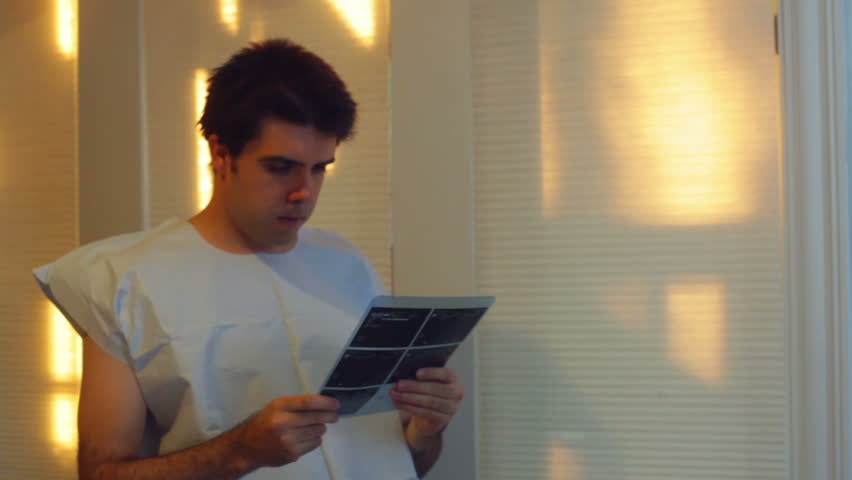 Patient looking at his xray