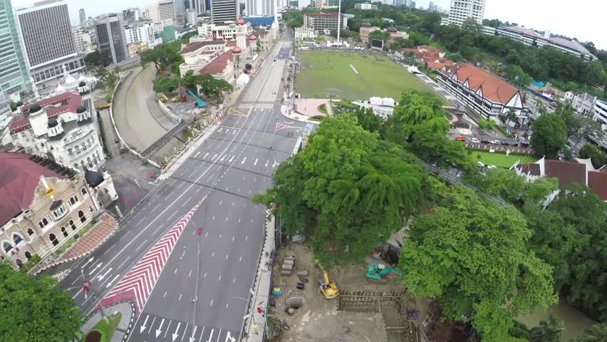 Kuala Lumpur - Malaysia - MERDEKA SQUARE: Flying Over Road Towards Merdeka Square
