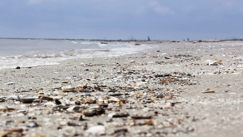 A wild empty beach on the Black Sea ...