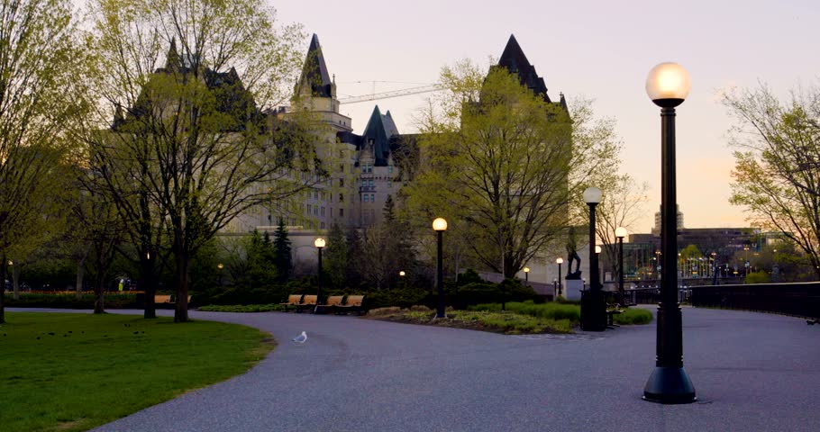 [Ottawa Tulips 28]The Fairmont Catheau Laurier in Downtown Ottawa as seen from a Nearby Park