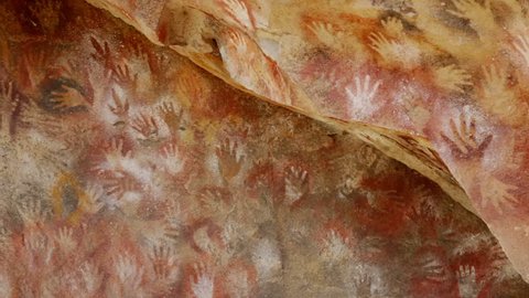 
Cave paintings in caves of Cueva de las Manos, Santa Cruz Province, Patagonia, Argentina, South America