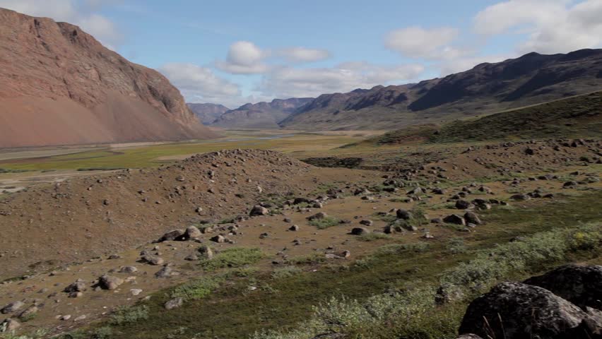 Arctic Tundra Valley with River Stock Footage Video (100% Royalty-free ...