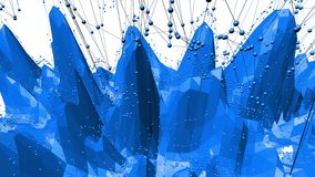 Blue low poly wavering surface as brave background. Blue polygonal geometric wavering environment or pulsating background in cartoon low poly popular modern stylish 3D design. - Powered by Shutterstock - Get 15% off with code: PIKWIZARD15