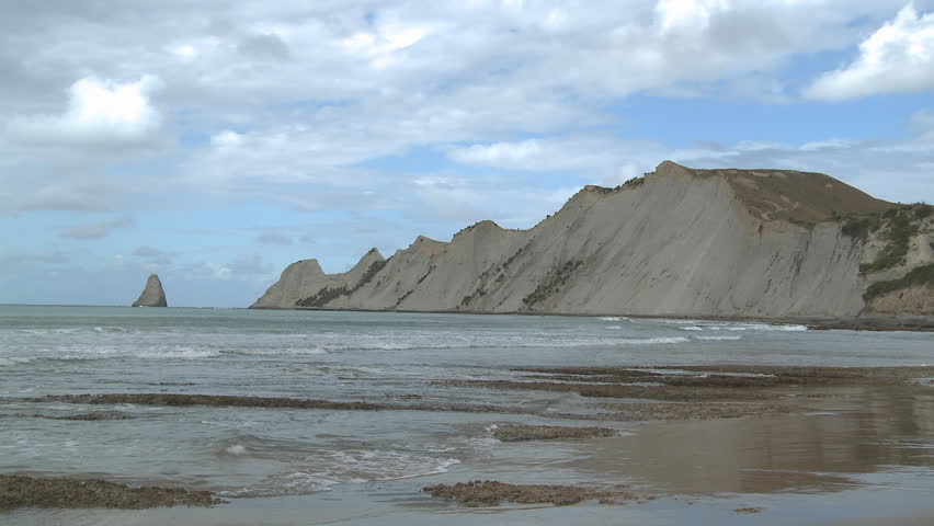 Cape Kidnappers in Hawkes Bay, New Zealand. The cape is home to a large colony