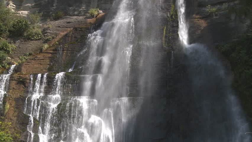 A high cascading  waterfall.