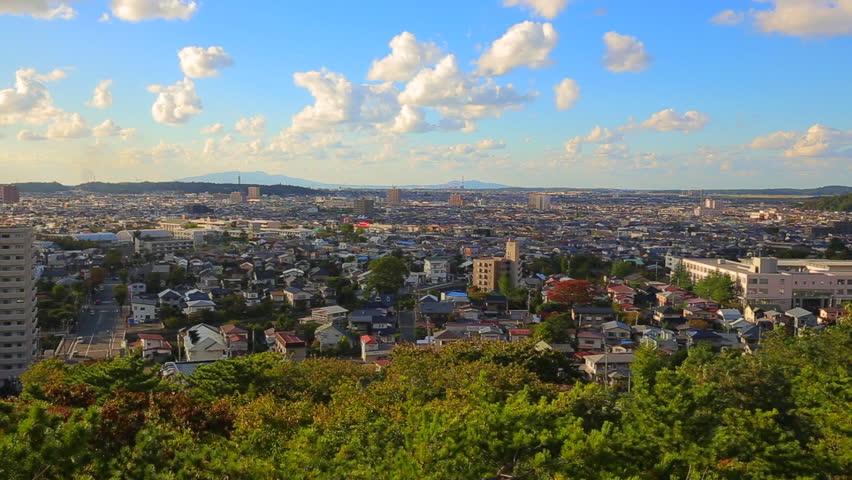 City view at Akita view point, Japan.
