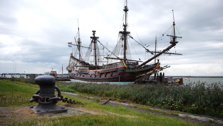 Dutch historic ship in harbor