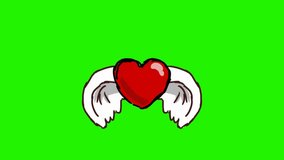 heart wings hand drawn animation