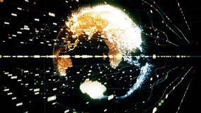 Flight around the holographic Earth. Looped - Powered by Shutterstock - Get 15% off with code: PIKWIZARD15