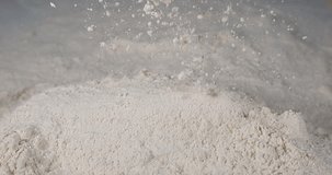 Flour falling, Slow Motion 4K
