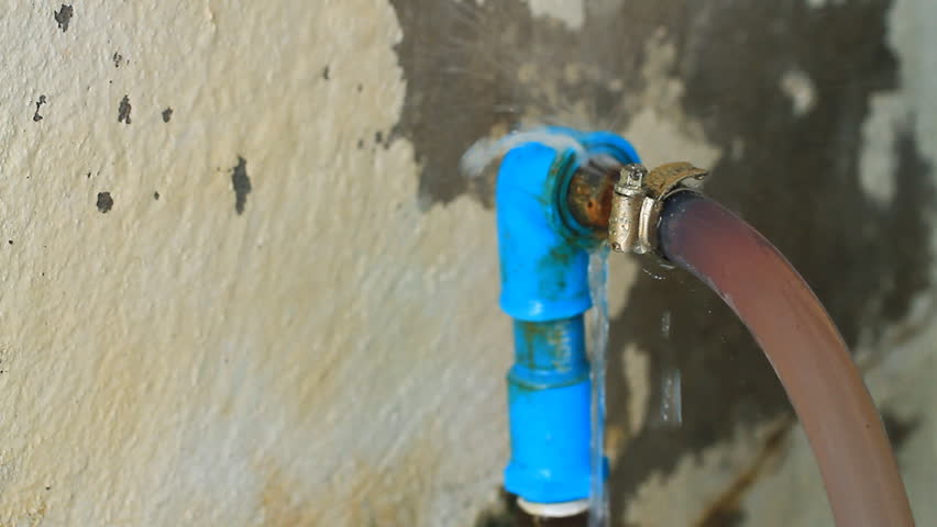 Old Broken Pipe That Leaks Water Stock Footage Video (100% Royalty-free 