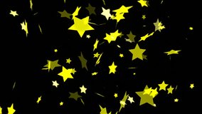 HD Looping Falling Stars Animation - Yellow